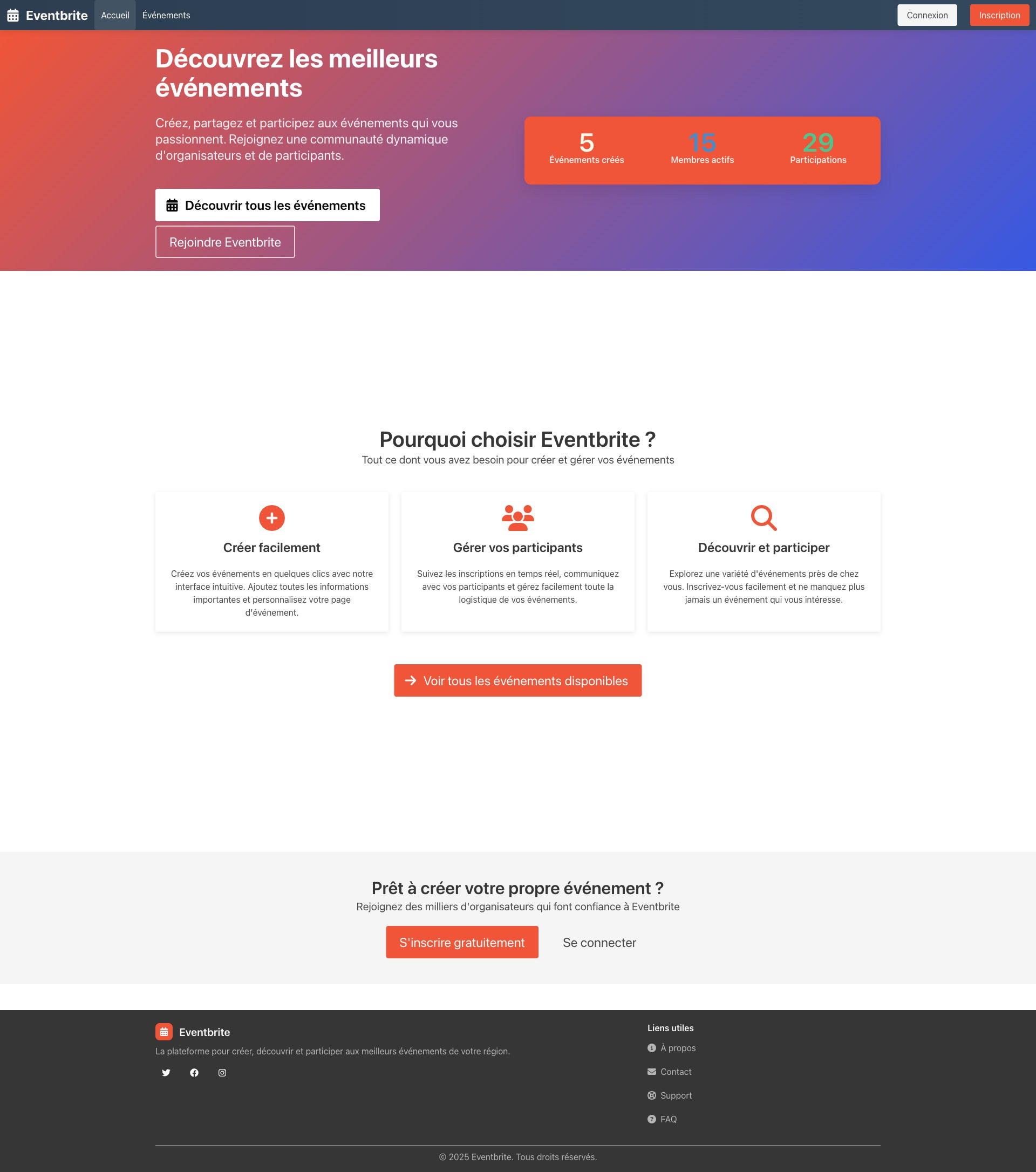 Eventbrite Clone screenshot